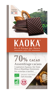 Kaoka Chocolat noir 70% bio 100g - 1634